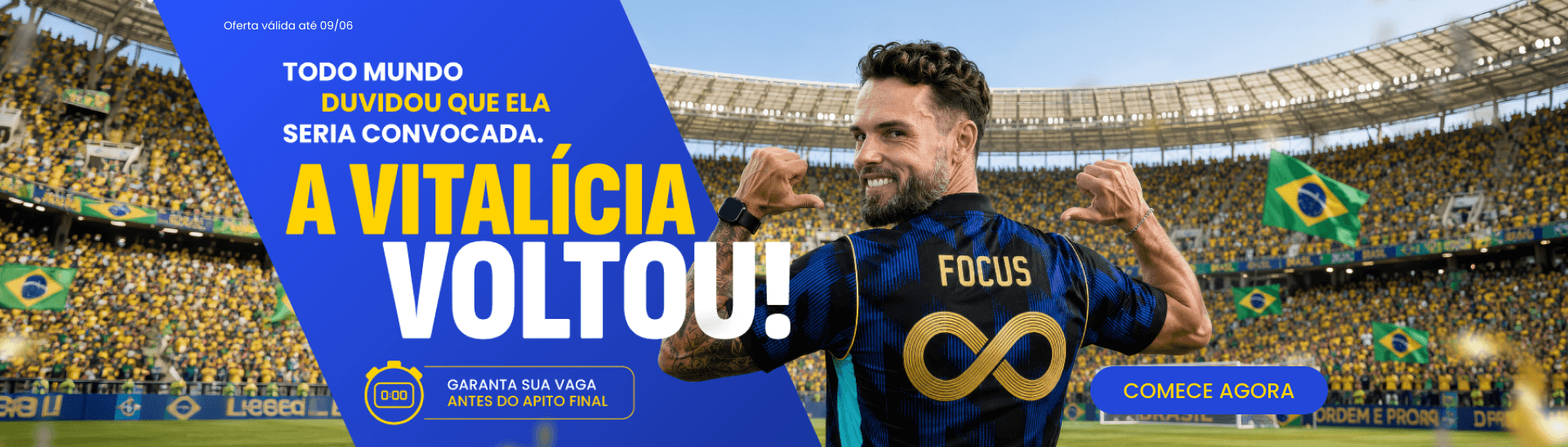 Todo mundo duvidou que ela seria convocada. A VITALÍCIA VOLTOU! Garanta sua vaga antes do apito final.