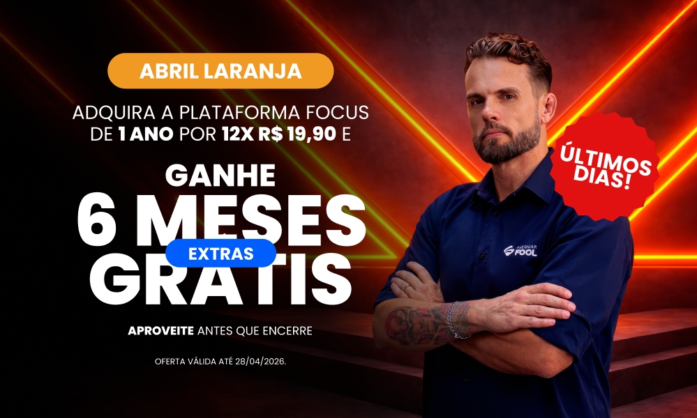 Adquira a plataforma focus de 1 ano por 12x R$19,90 e GANHE 6 Meses extras grátis!